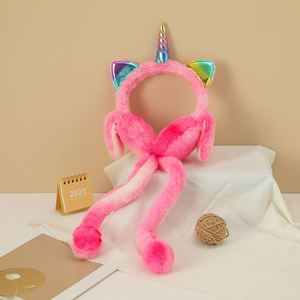 Warm PP Cotton Filled Polyester Plush <b>Tie</b>-dye Airbag Earmuffs Winter Colorful Fun Cute Cold-Proof Rabbit Ear Unisex - Product Image 3