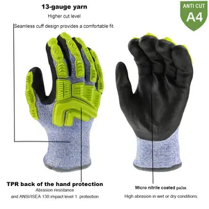 BSP Cut Resistant Work Impact Resistance Winter Impact Gloves