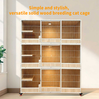 Grande cage d'élevage pour chats à trois niveaux avec design en bois écologique et imperméable pour usage domestique