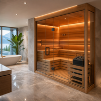 Ruang Sauna Kayu Tradisional Rumah Sauna Luar Ruangan dengan Pemanas Sauna