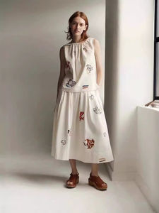 Custom Made Childlike Fun Bordado Lino Sólido Sin mangas Camiseta sin mangas Frente Transpirable Mujeres ODM OEM Moda Alta calidad - Product Image 2