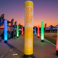 Colonnes lumineuses gonflables de 6,6 pieds et 10 pieds, lampes LED, piliers publicitaires pour événements sportifs en plein air