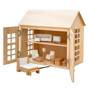 HOYE CRAFT Children's Family Simulation Furniture Set Wooden Doll Houses Accessories For Kids