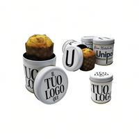 Boîte promotionnelle blanche personnalisée en fer blanc, imprimée offset, lavable, pour gâteaux de Noël italiens, avec carte cadeau imprimable, coffret cadeau de fêtes