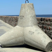 Modèle de forme en acier métallique pour béton, pour brise-lames de plage renforcé, en forme de tétrapode, moulé par injection
