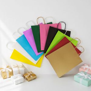 Bolsas de Papel Kraft Ecológicas y Coloridas para Llevar Comida, con Asa, de Fabricación Personalizada - Product Image 1