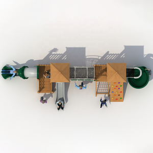 Boke Brown Plastic Houten & Metalen Kinderklimrek Klimframe Schommel Speeltoestel voor Leeftijden 3-15 Buitengebruik Schoolgebruik - Product Image 2