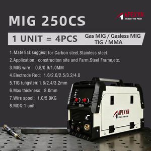 APEXYN Saldatrice 4-in-1 Gas/Senza Gas MMA TIG MIG 250A Inverter Portatile per Uso Domestico Fai-da-Te Edilizia Agricoltura Garanzia 2 Anni - Product Image 2