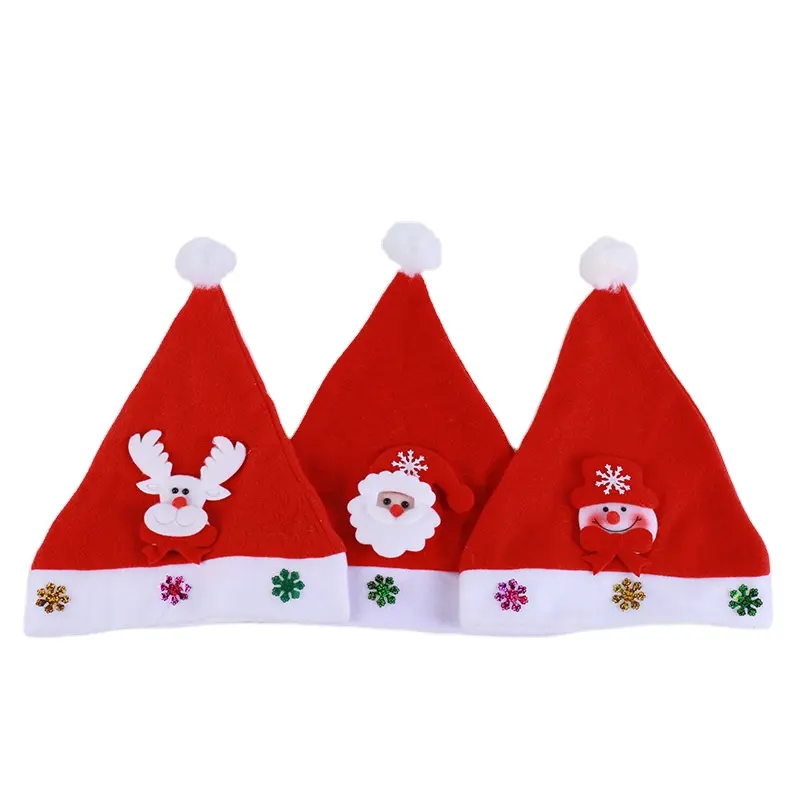 Рождественский подарок, Рождественская аппликация, мультяшная Рождественская шапка, Санта-Клаус, снеговик, олень, светящаяся шляпа