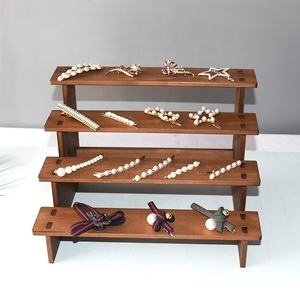 Support d'échelle en bambou massif à 5 niveaux avec rangement pour <span class=keywords><strong>ficelle</strong></span> pour bracelet en épingle à cheveux boucles d'oreilles présentoir de bijoux - Product Image 2