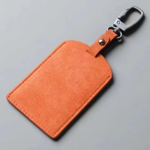Étui porte-clés en cuir suédé pour télécommande de voiture, étui pour carte d'accès, pochette pour cartes, porte-clés personnalisé NFC - Product Image 5
