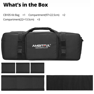 Housse Rembourrée 105cm x 75cm pour Équipement de Photographie, Kit de Prise de Vue pour Trépied, Support de Lumière, Parapluie, Accessoires de Studio <span class=keywords><strong>Photo</strong></span>, Sac de Transport - Product Image 5