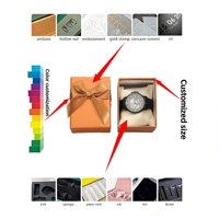 Boîte à montre rectangulaire de luxe en carton écologique avec logo personnalisé YZ, gaufrée, de haute qualité, avec nœud, pour emballage de bijoux