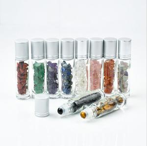 10Ml Ngọc Bóng Lăn Trên Glass Rõ Ràng Chai Với Chip Sỏi Đá Bên Trong Cho Nước Hoa Tinh Dầu Sản Phẩm Chăm Sóc Da - Product Image 2