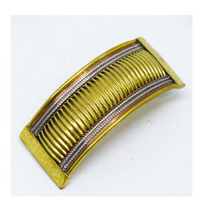 1945 Albanie tribal perlé en laiton texturé peigne à cheveux texturé antique géométrique ton or laiton massif finition bronze pince à cheveux - Product Image 1