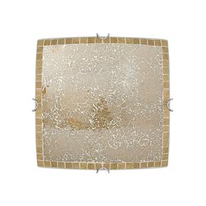 Plafón cuadrado LED 2xE27, 9x30x30 cm, acabado marrón, diseño mosaico, ideal para iluminación ambiental y decoración en - Product Image 1