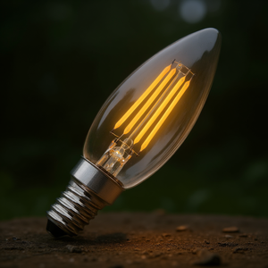 Lampadina LED a Filamento E14 4W Ambra, Luce Calda Regolabile - Product Image 3