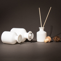 Diffuseur de roseaux en gros, blanc, 50 ml, 100 ml, 150 ml, flacon vide de luxe pour huile aromatique avec bouchon en liège