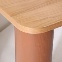 Vente en gros de meubles en bois d'usine Wa-bi Table de salle à manger ovale moderne nordique 4 places rectangulaire en bois massif