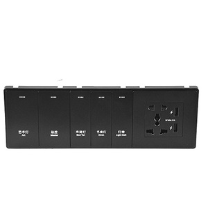 ORBITA interruptor doble único universal de color negro y enchufe con puerto de cargador USB para hotel inteligente - Product Image 1