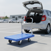 Chariot de courses pliable à quatre roues en plastique, capacité 300 kg, OEM