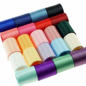 Cinta de grogrén de doble cara ecológica de 3 pulgadas (7.5 cm) de 3 mm a 100 mm, 196 colores sólidos, personalizada de fábrica para lazos para el cabello - Product Image 1