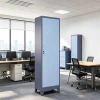 Armoire de rangement en acier multi-couleurs sur pied, personnalisable, à portes simples, pour vêtements, casier en acier, armoire de rangement, vente en gros
