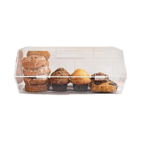 Boîte à pain de comptoir et vitrine de boulangerie-Acrylique transparent-Organisateur de pâtisserie à 1 niveau-Présentoir à biscuits et cupcakes