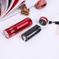 Senter uv mini led 9 led uv multifungsi, lampu senter 365 nm portabel aluminium Aloi multifungsi