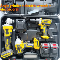 Kit combiné d'outils électriques sans fil au lithium-ion : marteau perforateur, meuleuse d'angle, perceuse, clé à chocs