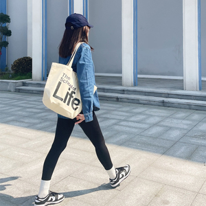 กระเป๋าผ้าแคนวาสพิมพ์โลโก้ตามสั่ง รีไซเคิลได้ เป็นมิตรกับสิ่งแวดล้อม ขายส่งราคาถูกจาก Xuerry - Product Image 2