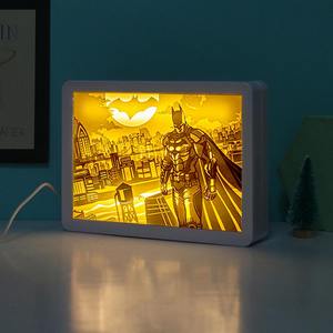 Personaje de la película productos periféricos de <span class=keywords><strong>Batman</strong></span>, arte de marco de foto de papel de lámpara luz de la noche de regalo de vacaciones - Product Image 5