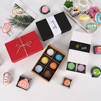 Vente en gros de boîtes d'emballage cadeau pour macarons, gâteaux, chocolats, en carton pliable de qualité alimentaire, lot de 6
