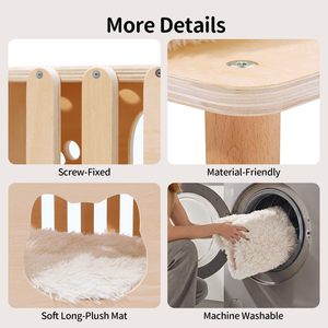 SENYU Mesa Auxiliar Moderna de Madera para Gatos, Cueva Multifuncional para Gatos con Cojín para Gatos de Interior - Product Image 6