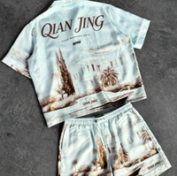 Ensemble Polo et Pantalon de Jogging Oversize à Taille Haute avec Fermeture à Boutons, Style Streetwear Personnalisé