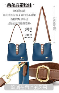 Mode Simple couleur unie sac à main en cuir Pu souple grande capacité Portable dames Shopping sac à bandoulière sac de messager - Product Image 2