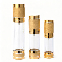Flacon pompe airless à paillettes dorées 15ml 30ml 50ml 80ml 100ml pour cosmétiques et soins de la peau, sérigraphie AS+Aluminium