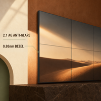Mur vidéo LCD 49 pouces avec cadre de 0,88 mm, écran matriciel UHD HD à raccordement sans soudure pour salle d'exposition d'entreprise