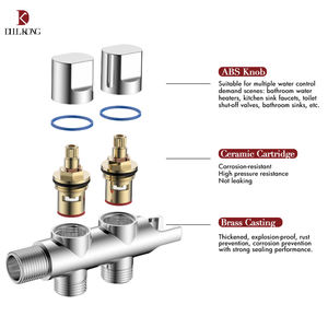 Valve d'angle de coulée en laiton gris Gunmetal à <span class=keywords><strong>double</strong></span> contrôle pour WC baignoire douche machine à laver inverseur d'eau - Product Image 2