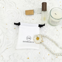 Pochette de rangement pour parfum et bijoux en velours doux avec cordon de serrage ZXF Luxury, avec logo imprimé