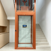 Chinesischer Hersteller Kleiner Hauslift Villa-Aufzug Luxus-Heimaufzug Getriebelos Glas 2 bis 7 Etagen 400kg CE-Zertifiziert