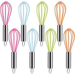 Fouet à œufs manuel en silicone et acier inoxydable de haute qualité, durable et coloré, pour battre et fouetter - Product Image 2