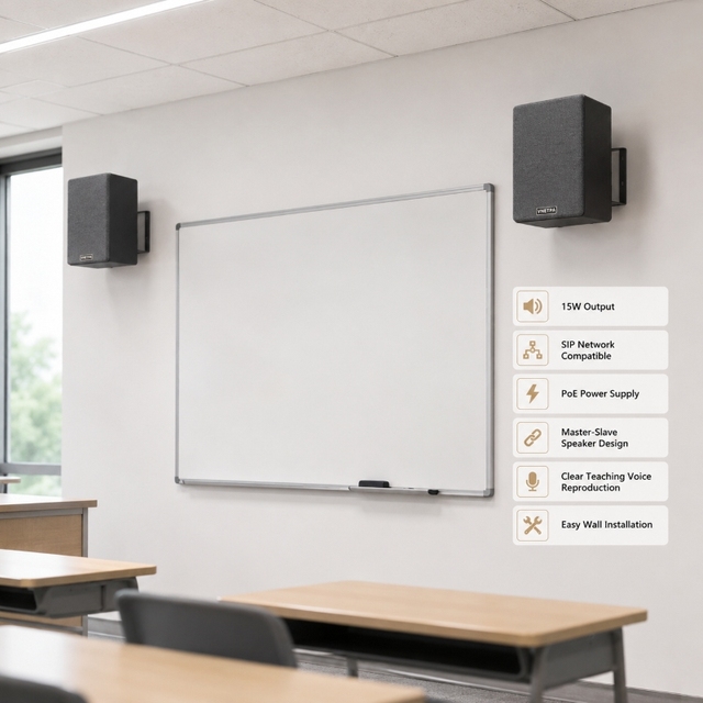 Vnetpa 15W IP Wall Mounted Classroom Speakers School IP PA System Network Wall Speaker