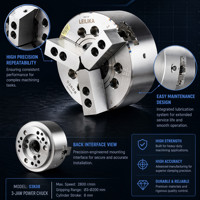 LEILIKA Mandrin hydraulique à 3 mors de haute précision pour tour, corps en acier de 8 pouces, pour machine de fraisage CNC avec trou traversant de 52 mm