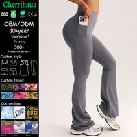 Pantalon de yoga et de danse évasé taille haute extensible pour femme, effet seconde peau, coupe cloche, pour le fitness et les loisirs