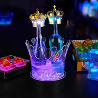 Seau à glace LED RGB personnalisé avec logo, refroidisseur à vin portable en plastique illuminé, design Art Déco pour service VIP en boîte de nuit et bar