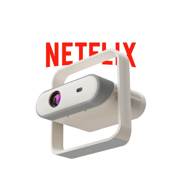 Official Netflix Mini Projector with WiFi Smart 4K Support Dolby Audio Projector 360° Rotatable Stand for Home Projector
