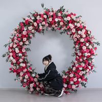 Direct van de fabriek: realistische zijden kunstbloemen boog in O-vorm voor Valentijnsdag aanzoek evenement decoratie, langdurig houdbaar