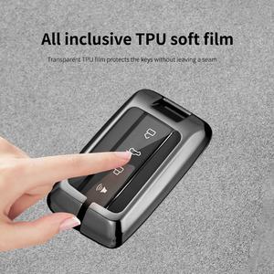 <span class=keywords><strong>Porte</strong></span>-clés de voiture 4 boutons en fibre de carbone métallique étanche et léger et luxueux pour Great Wall Gwm Wey Tank 300 500 2021 Smart Keychain - Product Image 3