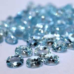 พลอยอะความารีนสีฟ้าธรรมชาติ 100% เกรดท็อป รูปไข่ เจียระไนแบบเหลี่ยม ตาแมว รับรองโดยผู้เชี่ยวชาญ คุณภาพเยี่ยม - Product Image 3